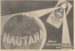 HAUTANA - Pubblicità D'epoca - 1927 Old Advertising - Advertising