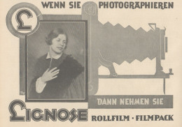 Rollfilm Und Filmpack LIGNOSE - Pubblicità D'epoca - 1927 Old Advertising - Reclame