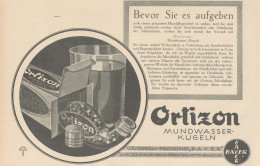 ORTIZON Mundwasser Kugeln - Pubblicità D'epoca - 1927 Old Advertising - Reclame