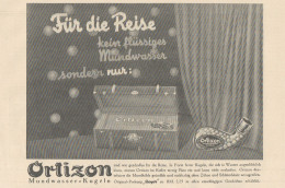 ORTIZON Mundwasser Kugeln - Pubblicità D'epoca - 1927 Old Advertising - Reclame