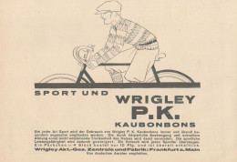 Sport Und WRIGLEY P.K. Kaubonbons - Pubblicità D'epoca - 1927 Old Advert - Werbung