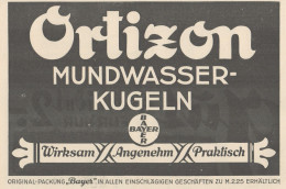 ORTIZON Mundwasser Kugeln - Pubblicità D'epoca - 1927 Old Advertising - Werbung