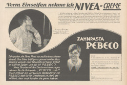 Zahnpasta PEBECO - NIVEA Creme - Pubblicità D'epoca - 1927 Old Advertising - Publicités