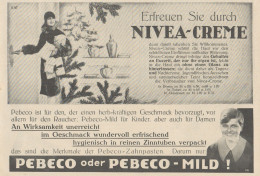 Zahnpasta PEBECO - NIVEA Creme - Pubblicità D'epoca - 1927 Old Advertising - Reclame