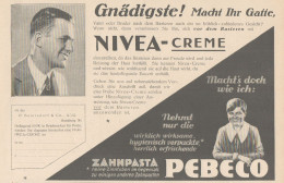 Zahnpasta PEBECO - NIVEA Creme - Pubblicità D'epoca - 1927 Old Advertising - Publicidad