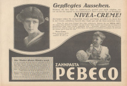 Zahnpasta PEBECO - NIVEA Creme - Pubblicità D'epoca - 1927 Old Advertising - Werbung