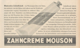 Zahncreme MOUSON - Pubblicità D'epoca - 1927 Old Advertising - Publicités
