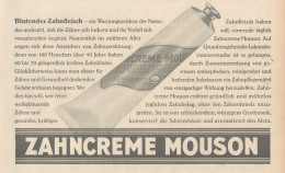 Zahncreme MOUSON - Pubblicità D'epoca - 1927 Old Advertising - Reclame