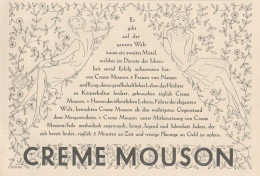 Creme MOUSON - Illustrazione - Pubblicità D'epoca - 1927 Old Advertising - Reclame