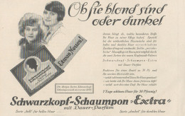 Schwarzkopf Schaumpon Extra - Pubblicità D'epoca - 1927 Old Advertising - Publicités