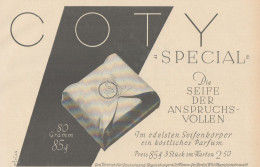 COTY Special - Parfum - Pubblicità D'epoca - 1927 Old Advertising - Publicités