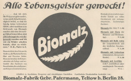 BIOMALZ - Pubblicità D'epoca - 1927 Old Advertising - Publicités