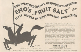 Eno's Fruit Salt - Pubblicità D'epoca - 1927 Old Advertising - Publicidad