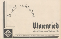 Sigarette ECKSTEIN Ulmenried - Pubblicità D'epoca - 1927 Old Advertising - Reclame