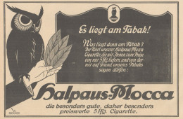 Cigarette HALPAUS-MOCCA - Illustrazione - Pubblicità D'epoca - 1927 Old Ad - Publicidad