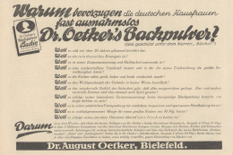 Dr. August Oetker - Pubblicità D'epoca - 1929 Old Advertising - Werbung