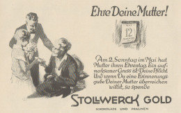 STOLLWERCK Gold - Schokoladen - Pubblicità D'epoca - 1929 Old Advertising - Werbung