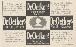 Dr. August Oetker - Pubblicità D'epoca - 1929 Old Advertising - Publicités