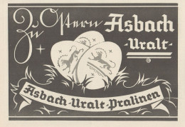 ASBACH URALT Pralinen - Illustrazione - Pubblicità D'epoca - 1929 Old Ad - Publicités