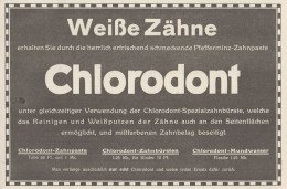 CHLORODONT Zahnpasta - Pubblicità D'epoca - 1929 Old Advertising - Advertising