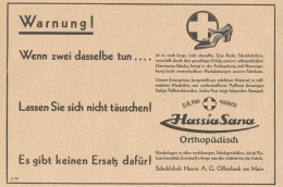 Hassia Sana Orthopadisch - Pubblicità D'epoca - 1929 Old Advertising - Publicidad