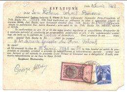 ENTIER POSTAL Voyagée Postale Avec Timbre Fiscal De 10 Lei - Revenue Stamps