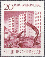 1965, Austria, 20 Years Of Rebuilding, Houses, Ruins, Second World War, MNH(**), Mi: 1179 - Nuevos