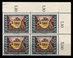 Deutsches Reich 828 Postfrisch 4er Block Vom Eckrand #KL503 - Other & Unclassified