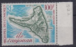 Flugpost Briefmarke Komoren Ostafrika Landkarte 147 Vom Rand Luxus Postfrisch - Comoros