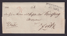 Altdeutschland Magdeburg Zeitz Sachsen Anhalt Vorphila Kompl. Brief 1829 - Prephilately