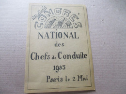 MENU ILLUSTRE DESSIN CONGRES DES CHEFS DE CONDUITE 1935 - Menükarten