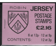 Jersey 1984 Booklet  Sc 249b 3p Dumaresq, Sc 255a 9p Le Breton, Sc 258a 12p Robin - Jersey