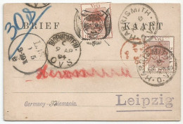 South Africa Great Britain ORC OFS Orange River Colony / Free State PostCard Postal Stationery 1894 Sent To Germany - État Libre D'Orange (1868-1909)