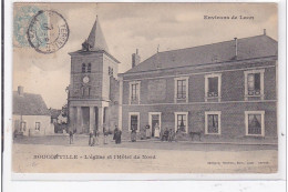 BOUCONVILLE : L'eglise Et L'hotel Du Nord - Etat - Autres & Non Classés