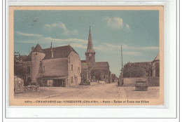 CHAMPAGNE SUR VINGEANNE - Poste - Eglise Et Ecole Des Filles - Très Bon état - Other & Unclassified