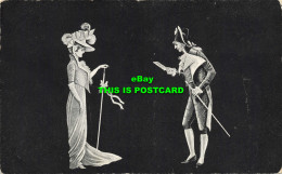 R599044 Drawing. A Man And A Woman In Theatrical Costumes. Postcard - Monde