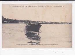 BORDEAUX : Chantiers De La Garonne, Quai De Queyries, Canot Automobile De Croisière De 8m50 - Très Bon état - Bordeaux