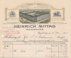 1918 Rechnung Heinrich Mittag Garne Besatz- Und Kurzwaren Magdeburg - Documents Historiques