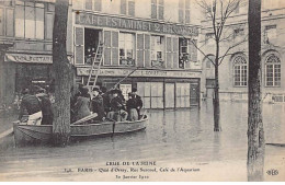 PARIS - Crue De La Seine - Quai D'Orsay - Rue Surcouf - Café De L'Aquarium - Très Bon état - Arrondissement: 07