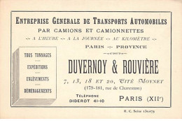 PARIS - Entreprise Générale De Transports Automobiles, DUVERNOY & ROUVIERE - Rue De Charenton - Très Bon état - District 12