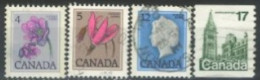 CANADA - 1977, QUEEN ELIZABETH II, FLOWERS & HOUSE OF PARLIAMENTSTAMPS SET OF 4, USED. - Usados