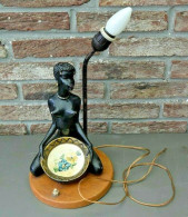 E1 VINTAGE RETRO - BELLE FEMME AFRICAINE NUE - SIGNE ALEX AFRICANISME SEINS - Lighting & Lampshades