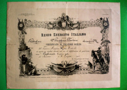 D-IT Regno D'Italia 1898 Tiratore Scelto. Splendidio Scenario Con Bersagliere Fante E Cavalleggiere - Documents Historiques