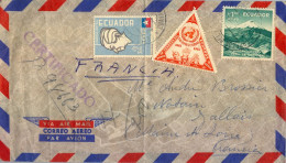 1957 ECUADOR , SOBRE CERTIFICADO GUAYAQUIL - JALLAIS , LLEGADA  AL DORSO , CORREO AÉREO - Ecuador