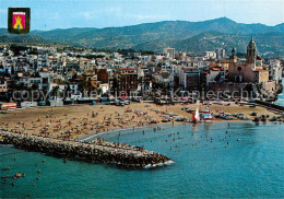 73602103 Sitges Playa De Iglesia Fliegeraufnahme Sitges - Sonstige & Ohne Zuordnung