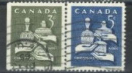 CANADA - 1955, CHRISTMAS STAMPS COMPLETE SET OF 2, USED. - Used Stamps