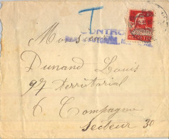 1916 , GENEVE - SECTEUR POSTAL Nº 30 , BANDA DE CIERRE Y MARCA DE CENSURA MILITAR , TASA - Cartas & Documentos