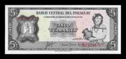 Paraguay 5 Guaraníes L. 1952 (1963) Pick 195b Sc Unc - Paraguay