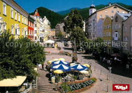 73601844 Kufstein Tirol Unterer Stadtplatz Brunnen StrassenCafe Kufstein Tirol - Autres & Non Classés