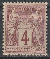 France N° 88* SAGE Type II 4 C Lilas-brun - 1876-1898 Sage (Tipo II)